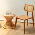 Miniatyrbillede 4 af 5: Rootz Rattan Sidebord | Sofabord | Rundt Sofabord LUHU Ø45 cm Beige