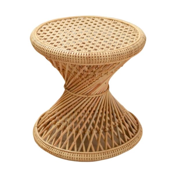 Rootz Rattan Sidebord | Sofabord | Rundt Sofabord LUHU Ø45 cm Beige