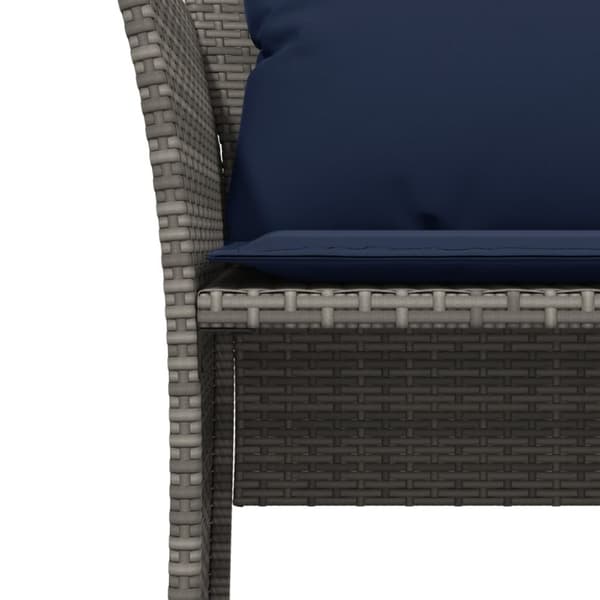 Reclinerstol för trädgården med fotpall grå konstrotting