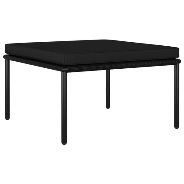 Loungegrupp för trädgården med dynor 3 delar svart PVC