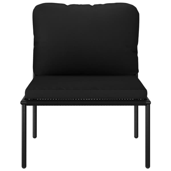 Loungegrupp för trädgården med dynor 3 delar svart PVC