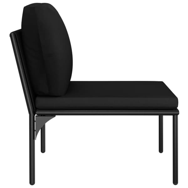 Loungegrupp för trädgården med dynor 3 delar svart PVC