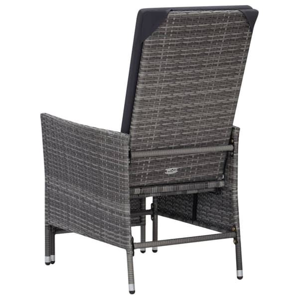 Loungegrupp för trädgården med dynor 2 delar konstrotting grå