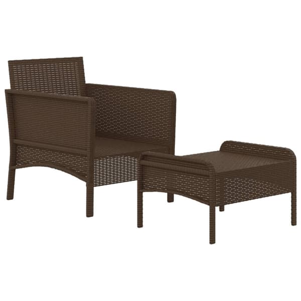 Loungegrupp med dynor 2 delar brun konstrotting