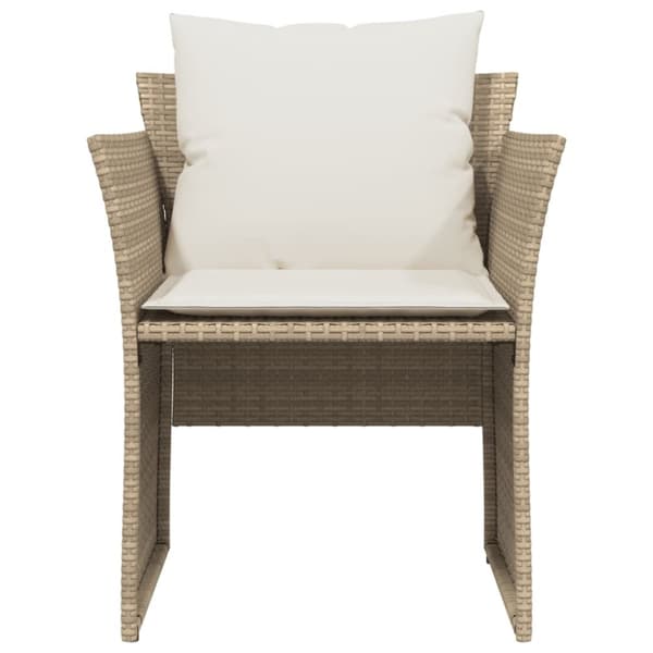 Trädgårdsfåtölj med fotpall beige konstrotting