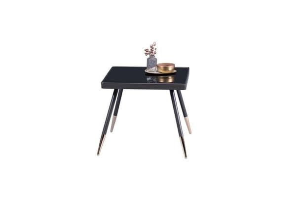 M2 kollektion soffbord - 146379 - Rome 1 sidobord, metallglas, antracit, guld, svart, 50x46x50cm