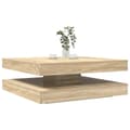 Miniatyrbild 1 av 2: Soffbord 360 grader vridbart sonoma-ek 90x90x34,5 cm