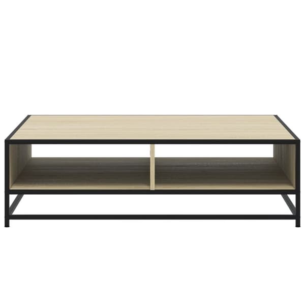 vidaXL sofabord 100x100x30 cm konstrueret træ og metal sonoma-eg