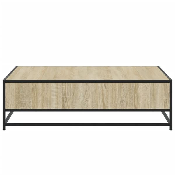 vidaXL sofabord 100x100x30 cm konstrueret træ og metal sonoma-eg