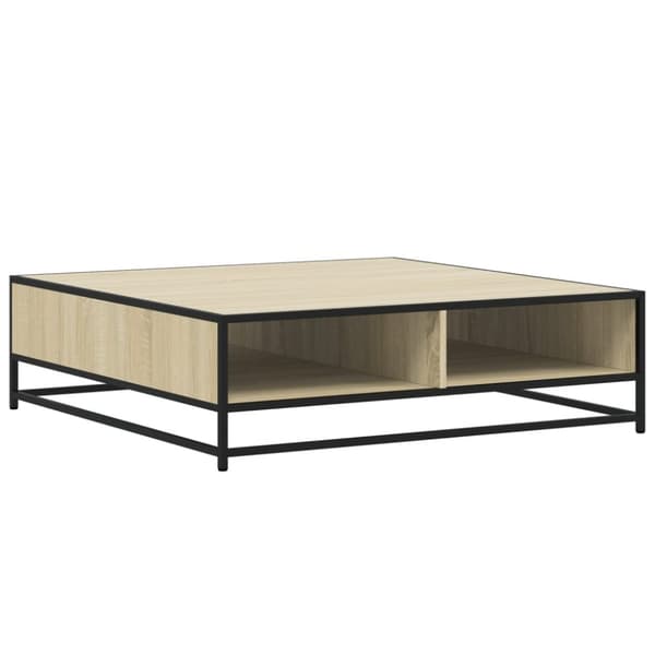 vidaXL sofabord 100x100x30 cm konstrueret træ og metal sonoma-eg