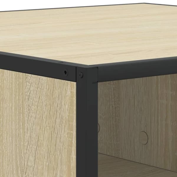 vidaXL sofabord 100x100x30 cm konstrueret træ og metal sonoma-eg