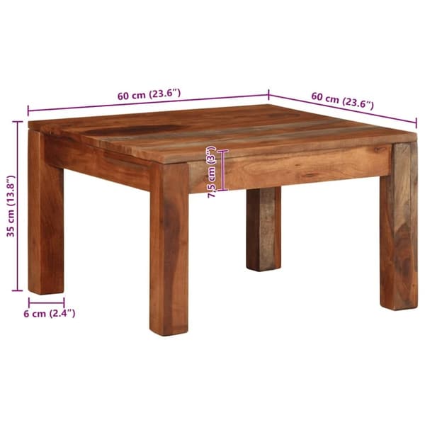 vidaXL Salongbord 60x60x35 cm heltre akasie