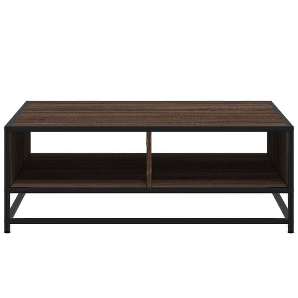 vidaXL sofabord 80x80x30 cm konstrueret træ og metal brunt eg