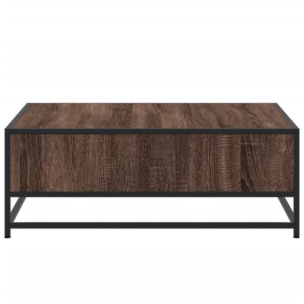 vidaXL sofabord 80x80x30 cm konstrueret træ og metal brunt eg