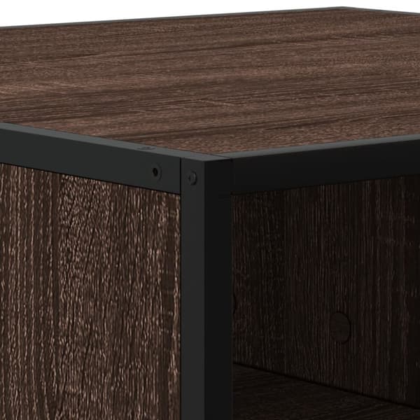 vidaXL sofabord 80x80x30 cm konstrueret træ og metal brunt eg