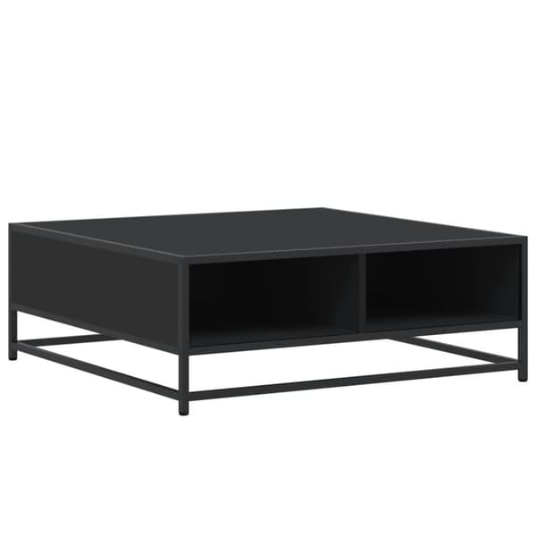 vidaXL Sohvapöytä musta 80x80x30 cm tekninen puu ja metalli