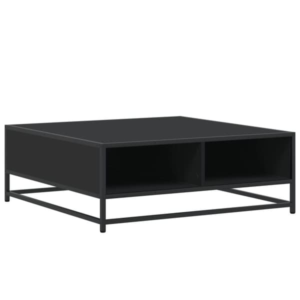 vidaXL Sohvapöytä musta 80x80x30 cm tekninen puu ja metalli