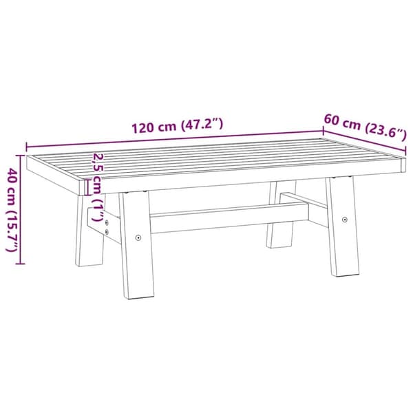 vidaXL Salongbord NOAIN A-formede ben 120x60x40 cm heltre furu