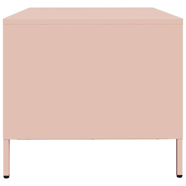 vidaXL sofabord 68,5x50x43,5 cm koldvalset stål lyserød