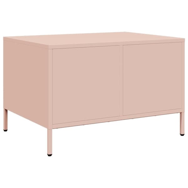 vidaXL sofabord 68,5x50x43,5 cm koldvalset stål lyserød