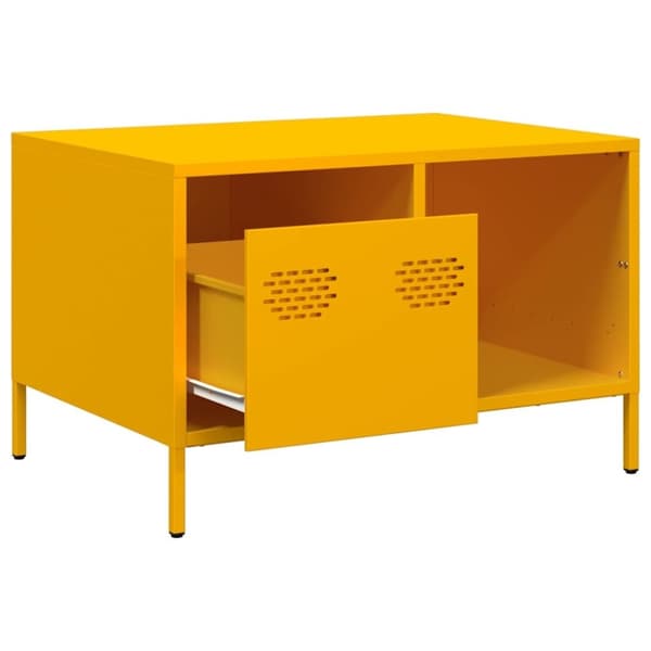 vidaXL sofabord 68,5x50x43,5 cm koldvalset stål sennepsgul