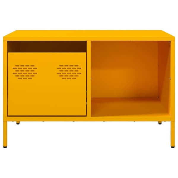 vidaXL sofabord 68,5x50x43,5 cm koldvalset stål sennepsgul