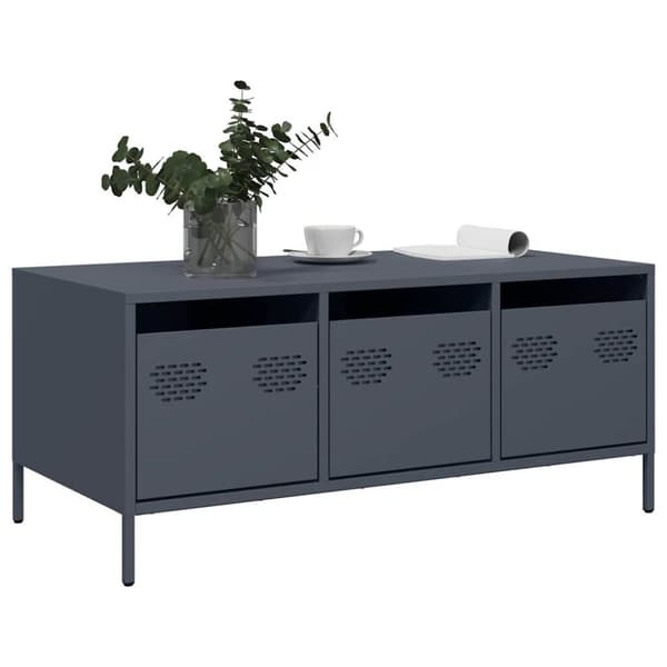 vidaXL sofabord 101,5x50x43,5 cm koldvalset stål antracitgrå