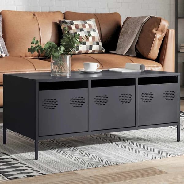 vidaXL sofabord 101,5x50x43,5 cm koldvalset stål antracitgrå