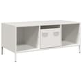 Miniatyrbillede 3 af 11: vidaXL sofabord hvid 101,5x50x43,5 cm koldvalset stål