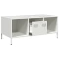 Miniatyrbillede 6 af 11: vidaXL sofabord hvid 101,5x50x43,5 cm koldvalset stål