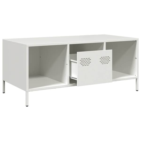 vidaXL sofabord hvid 101,5x50x43,5 cm koldvalset stål