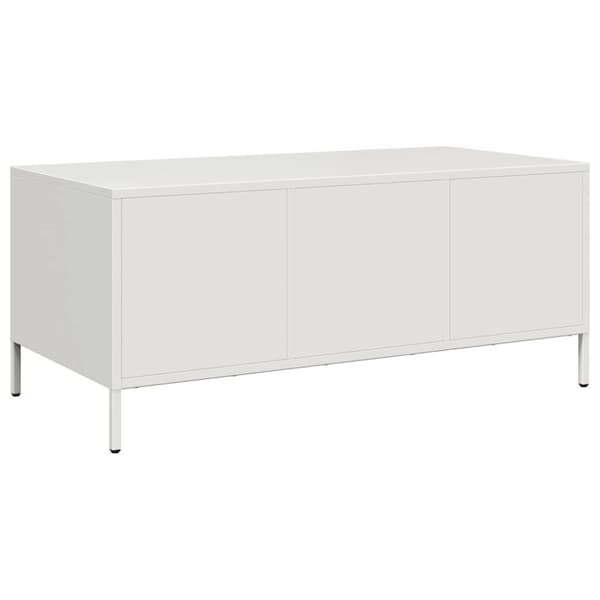 vidaXL sofabord hvid 101,5x50x43,5 cm koldvalset stål