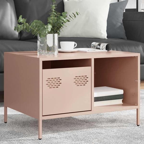 vidaXL Salongbord rosa 68,5x50x43,5 cm kaldvalset stål