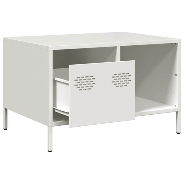 vidaXL sofabord 68,5x50x43,5 cm koldvalset stål hvid