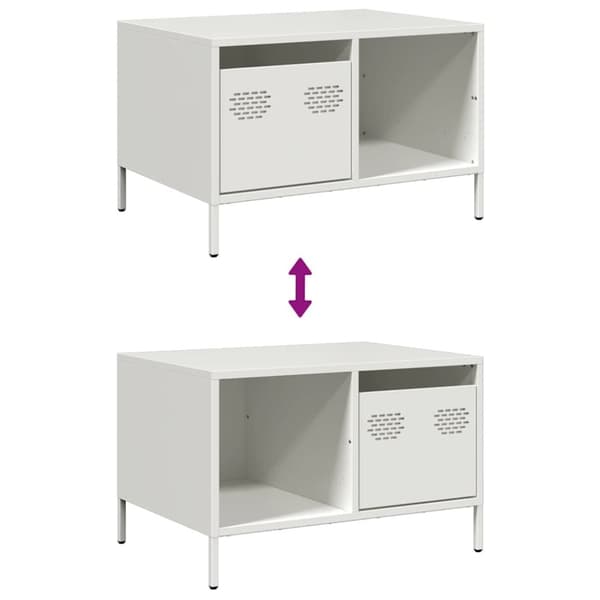vidaXL sofabord 68,5x50x43,5 cm koldvalset stål hvid