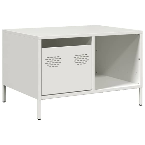 vidaXL sofabord 68,5x50x43,5 cm koldvalset stål hvid