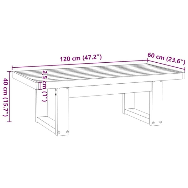 vidaXL Salongbord NOAIN U-formede ben 120x60x40 cm heltre furu