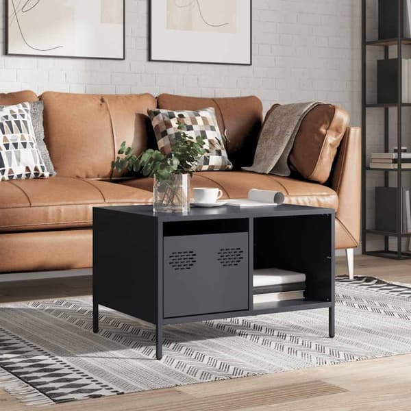 vidaXL Salongbord antrasitt 68,5x50x43,5 cm kaldvalset stål