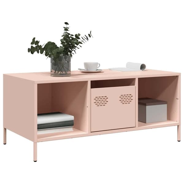 vidaXL Salongbord rosa 101,5x50x43,5 cm kaldvalset stål