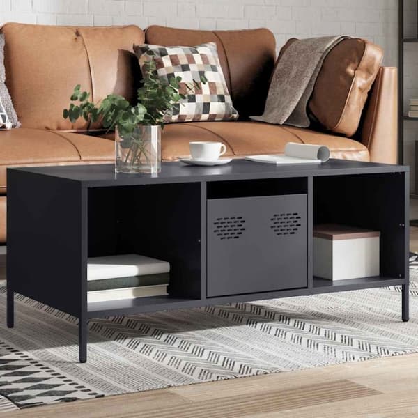 vidaXL sofabord 101,5x50x43,5 cm koldvalset stål antracitgrå