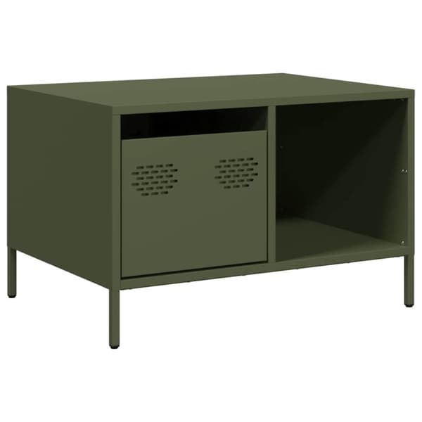 vidaXL Salongbord olivengrønn 68,5x50x43,5 cm kaldvalset stål