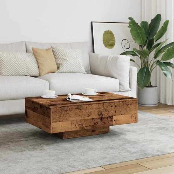 vidaXL Soffbord åldrat trä 85x55x31 cm konstruerat trä