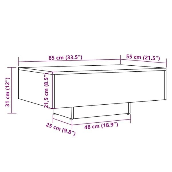 vidaXL Soffbord åldrat trä 85x55x31 cm konstruerat trä