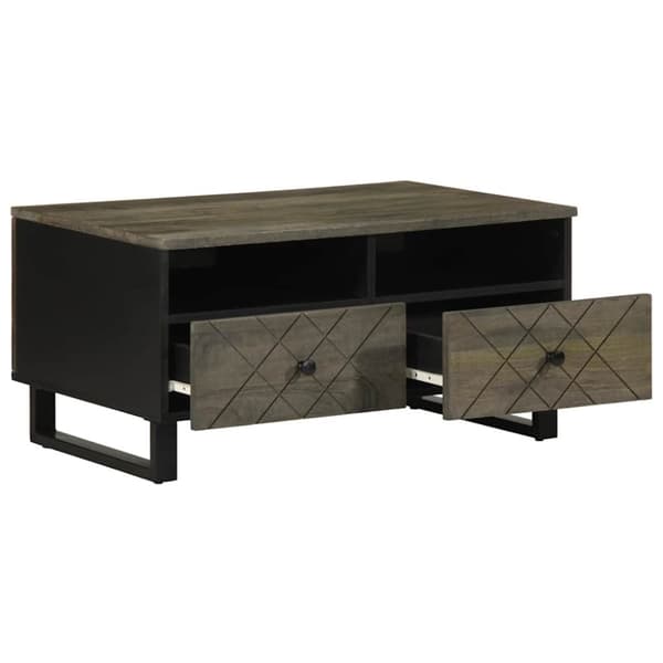 vidaXL sofabord 80x54x40 cm massivt mangotræ sort