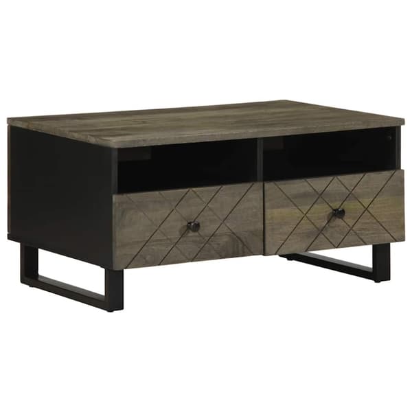 vidaXL sofabord 80x54x40 cm massivt mangotræ sort