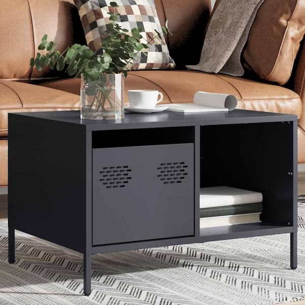 vidaXL sohvapöytä antrasiitti 68,5x50x43,5 cm kylmävalssattu teräs