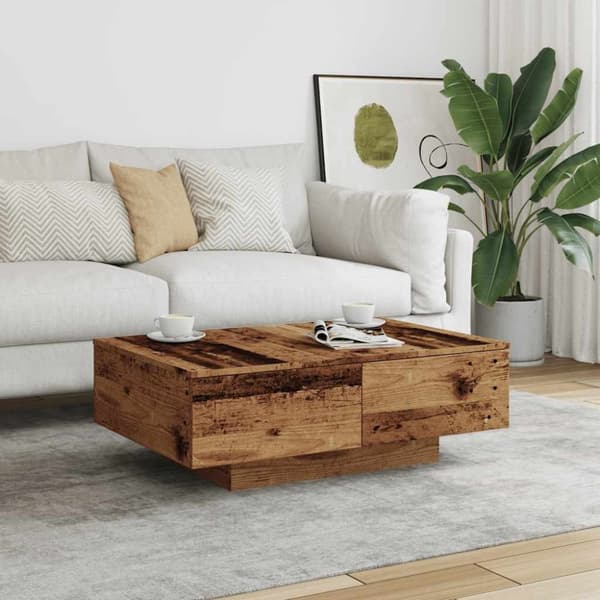 vidaXL Salongbord gammelt tre 90x60x31 cm konstruert tre