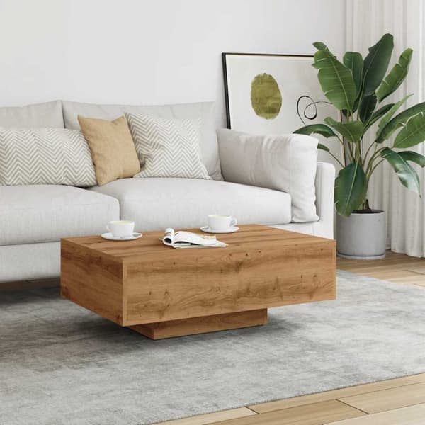 vidaXL Salongbord artisan eik 85x55x31 cm konstruert tre