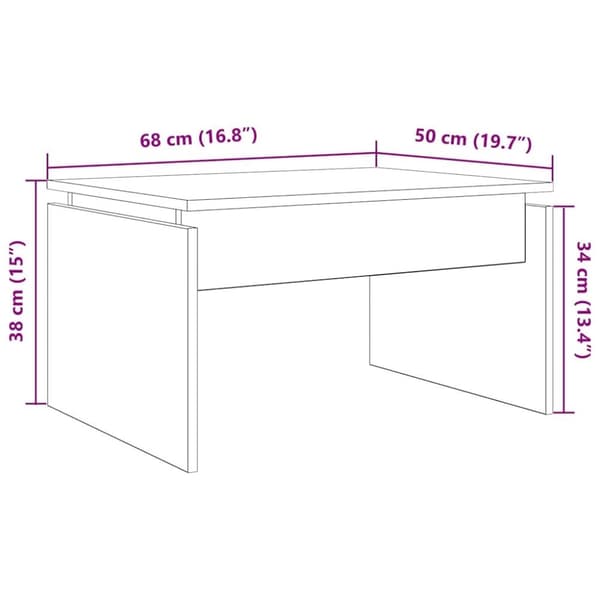 vidaXL Salongbord gammelt tre 68x50x38 cm konstruert tre