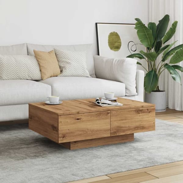 vidaXL Soffbord artisan ek 90x60x31 cm konstruerat trä